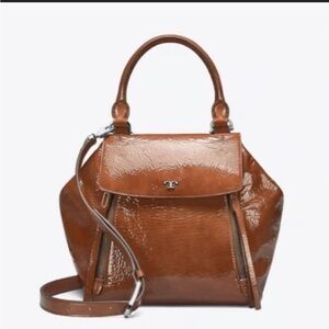 Tory Burch Patent Leather Half Moon Satchel